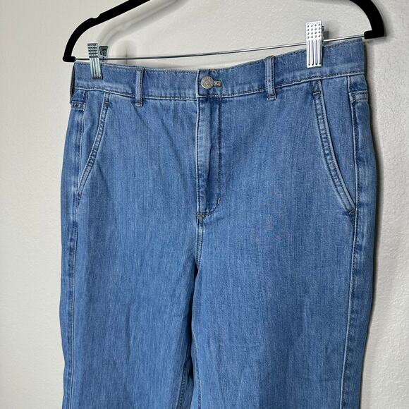 J.Crew Women’s Drapey Denim Trouser Light Wash Wide Leg BY994 Size 27 New - Picture 6 of 16